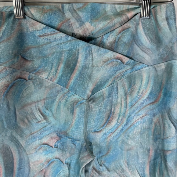 Evolution And Creation Watercolor Print Crop Leggings Sz XL - Picture 4 of 7